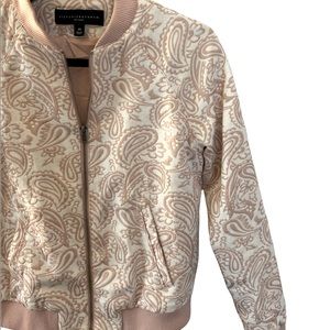 Victoria Beckham Paisly Print Bomber Jacket in Blush